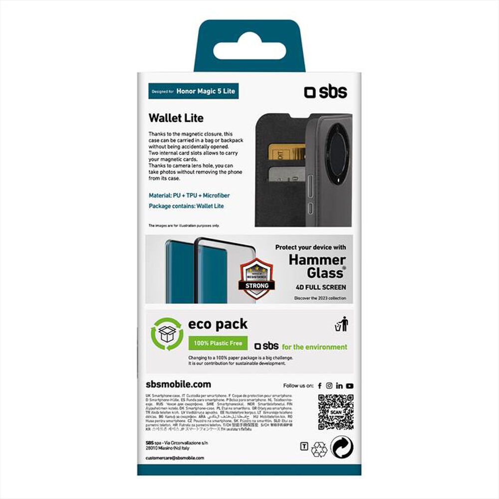 "SBS - Cover TEBKLITEHOM5LK per Honor Magic 5 Lite-Nero"