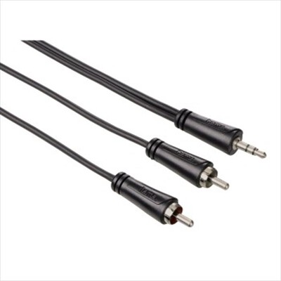 HAMA - 7122296 - CAVO 2 RCA M/JACK 3.5 M, 3 M, 1S-NERO