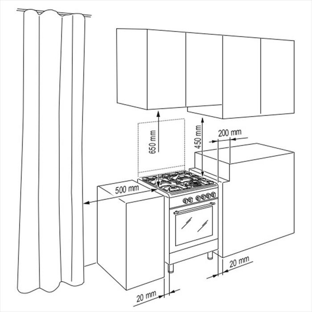 Immagine del prodotto DE LONGHI - Cucina a gas DGW 64 Classe A+-bianco