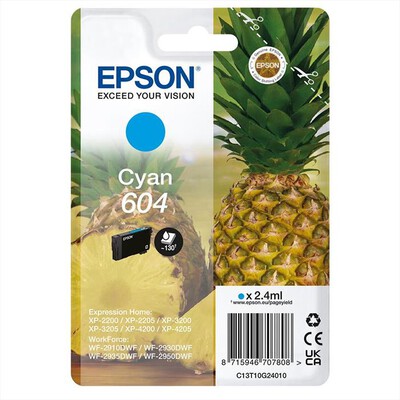 EPSON - Cartuccia INK SERIE ANANAS CIANO 604 STD-Ciano