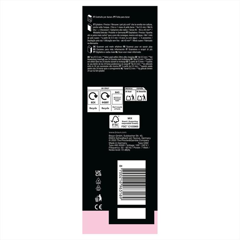 Immagine del prodotto BRAUN - Epilatore Wet & Dry LEGEPIL SE5-041 BOX MN-ROSA FLAMINGO