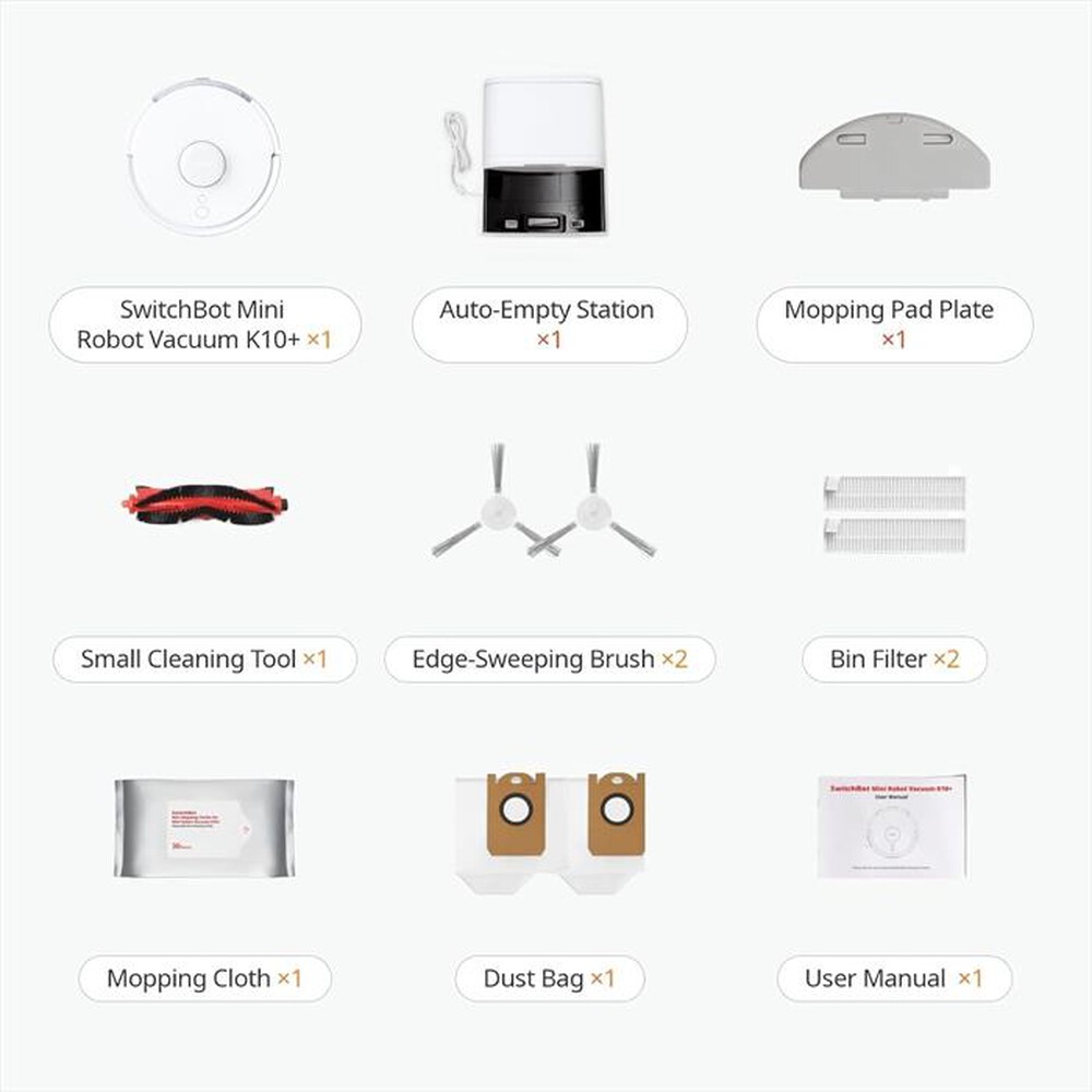 "SWITCHBOT - MINI ROBOT VACUUM K10+-BIANCO"