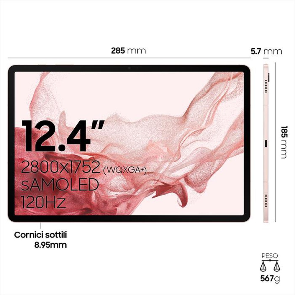"SAMSUNG - GALAXY TAB S8+ WIFI 256GB-Pink Gold"