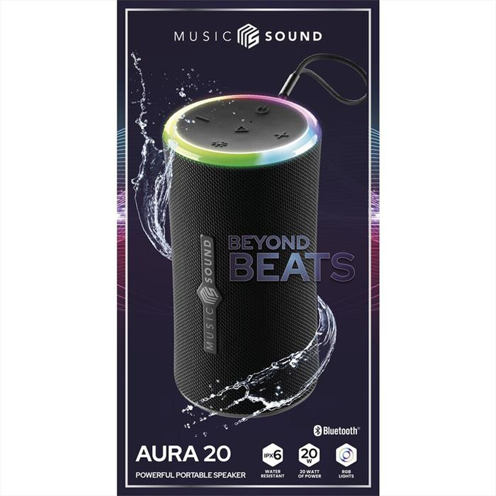 Immagine del prodotto MUSIC SOUND - Speaker Bluetooth portatile da 20W AURA 20-Nero