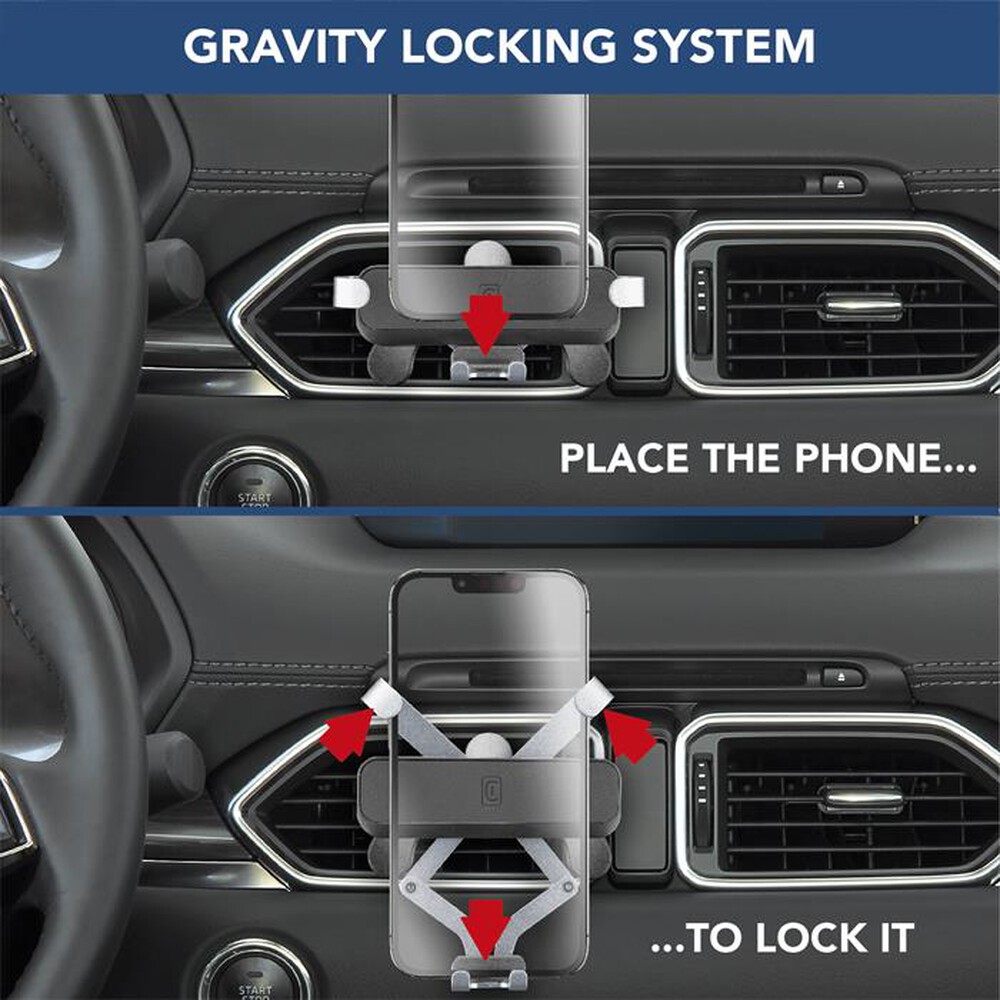 Immagine del prodotto CELLULARLINE - Supporto smartphone da auto GRAVITYHOLDERVENTK-Nero