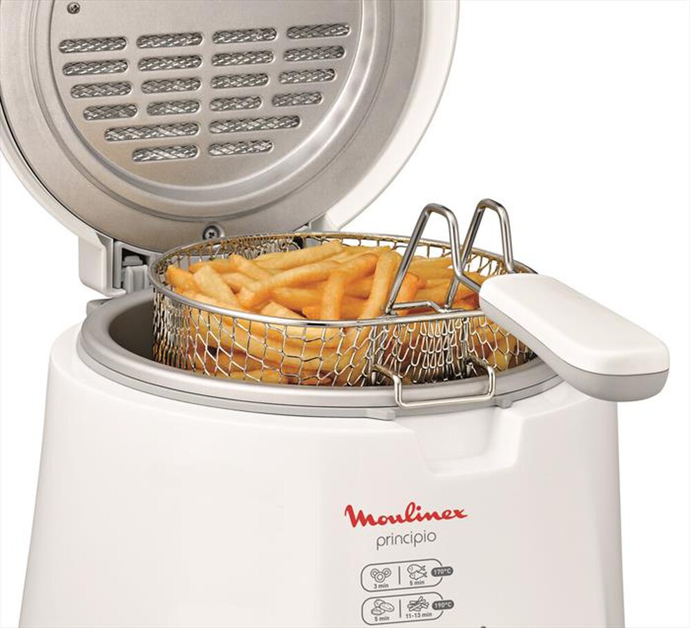 Friggitrice Ad Aria Moulinex Principio Mini - Compatta, 1000W, 1.2L, Bianco