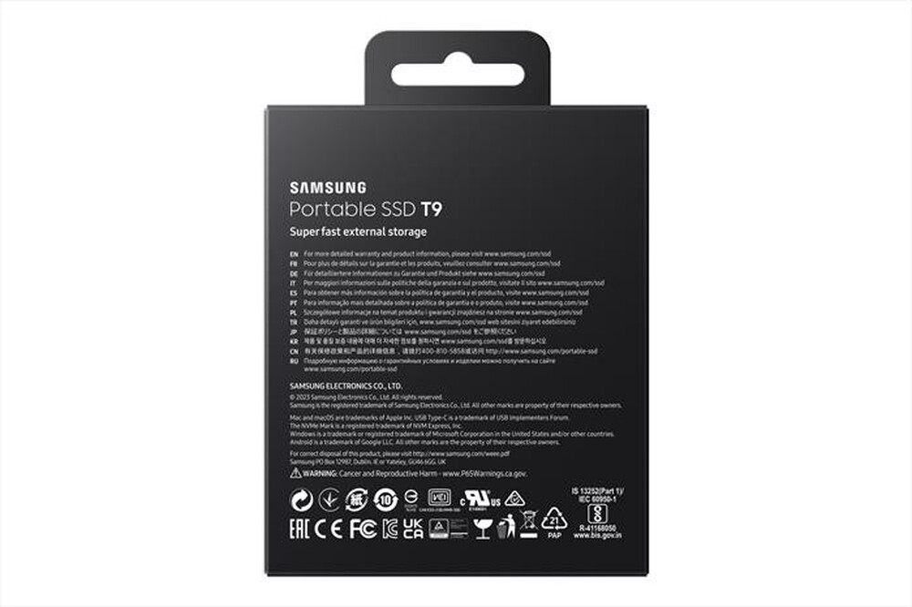 Immagine del prodotto SAMSUNG - Hard disk esterno PORTABLE SSD T9 USB 3.2 1TB-Nero
