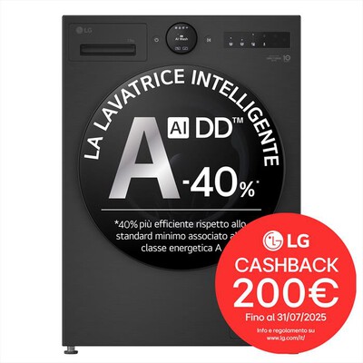 LG - Lavatrice AI DD F4X7013TBB 13 Kg Classe A-Matte Black