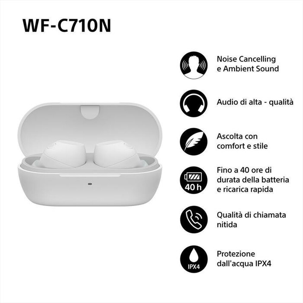 "SONY - Cuffie True Wireless WFC710NW.CE7-Bianco"