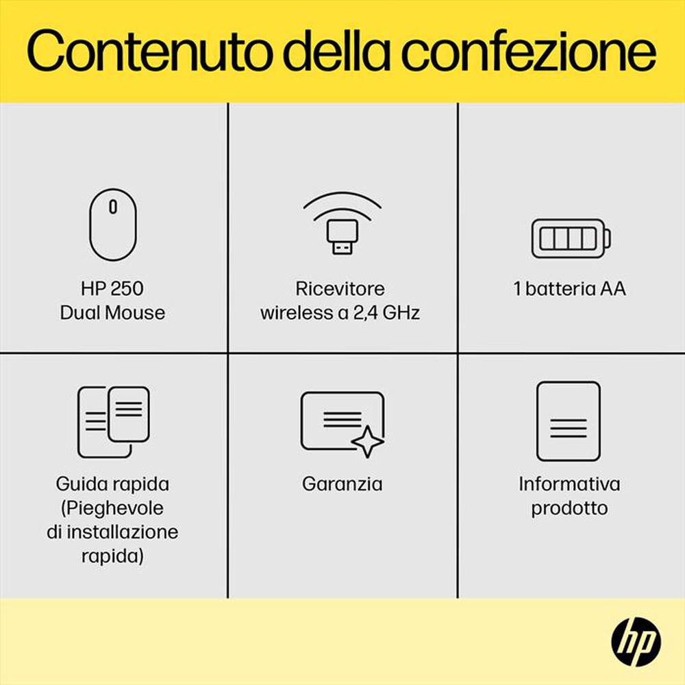 "HP - 250 DUAL MOUSE-Nero"