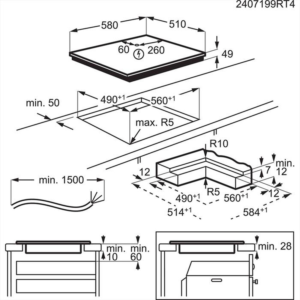 Immagine del prodotto AEG - Piano cottura elettrico TO64IM0BIB 58 cm-Nero