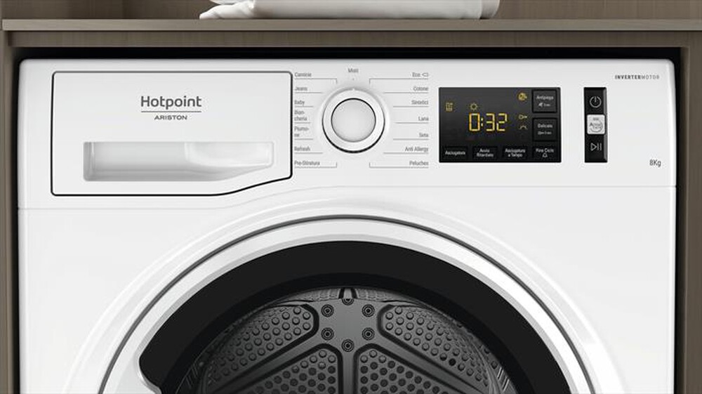 "HOTPOINT ARISTON - Asciugatrice ACTIVE EU NTDG83 WK IT 8 Kg - A+++-Bianco"