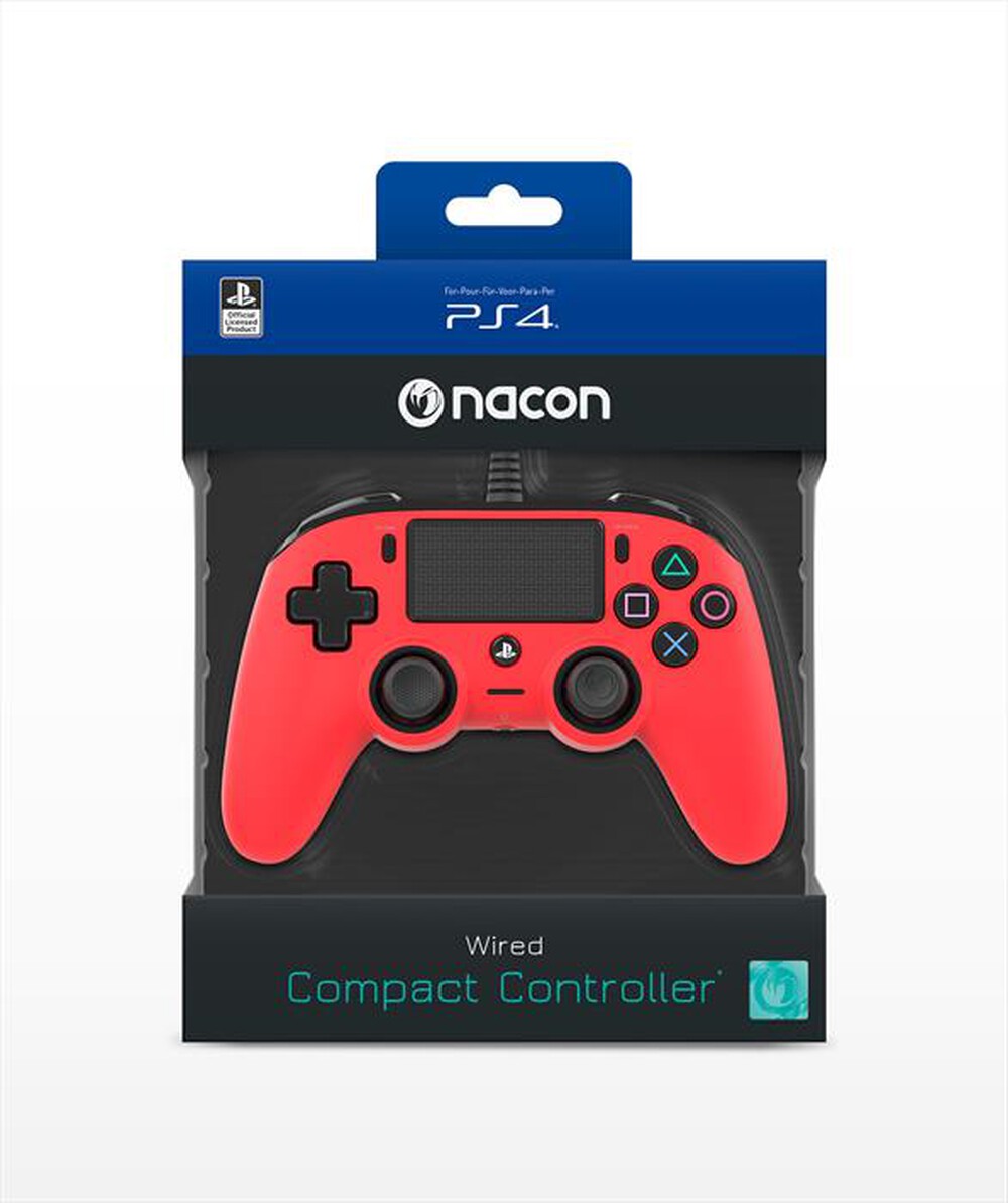 "NACON - NACON PS4 PAD RED WIRED-Rosso"