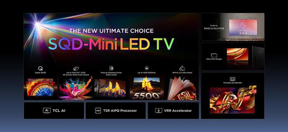 Immagine del prodotto TCL - Smart TV SQD Mini LED 4K 65" 65C8L-Nero