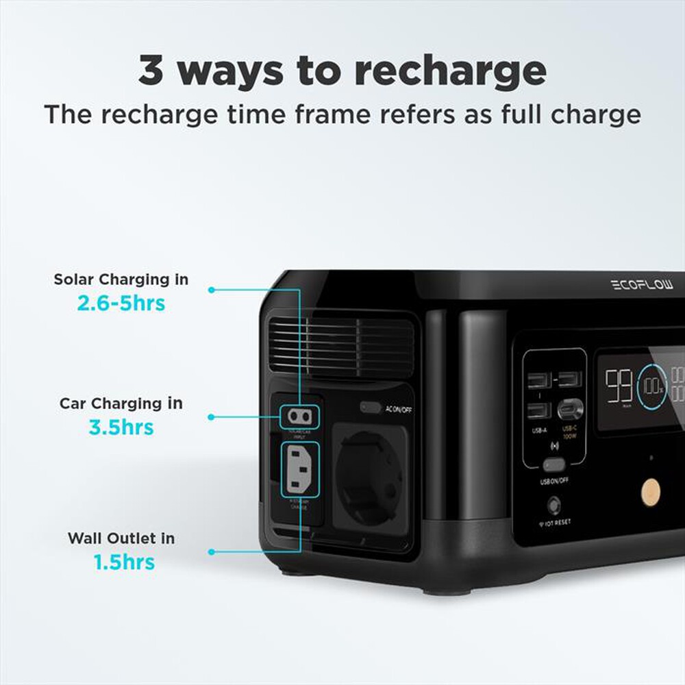 "ECOFLOW - Batteria portatile River mini wireless-nero"