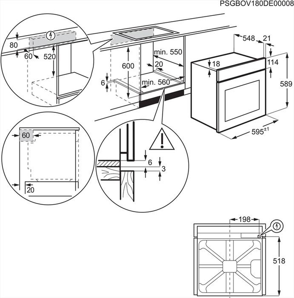 "ELECTROLUX - Forno incasso elettrico EOC6H56H Classe A+-Nero"