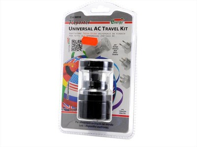 REPORTER - ADATTATORE UNIVERSALE DA VIAGGIO-Nero