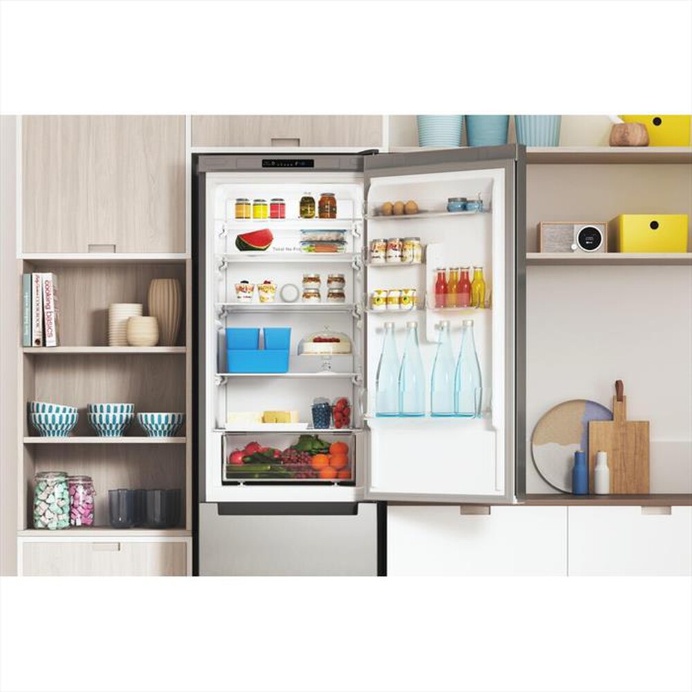 "INDESIT - Frigorifero combinato PUSH&GO INFC9 TI22X Classe E-Stainless steel"