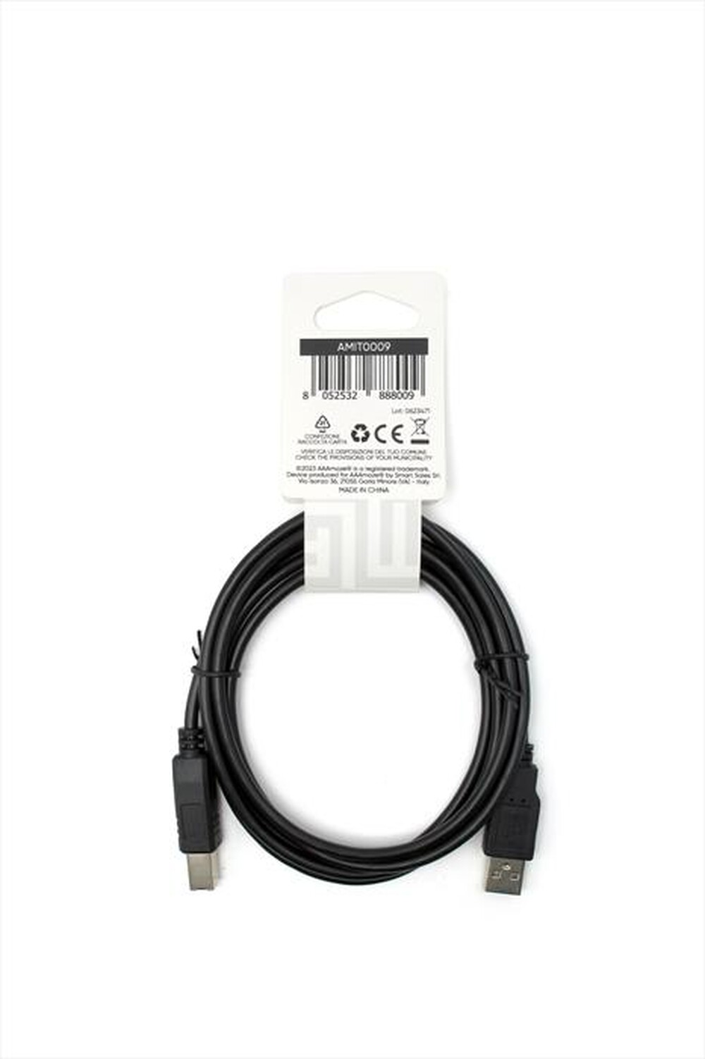 "AAAMAZE - CAVO STAMPANTE DA 1.50M USB VERSIONE 2.0-Nero"