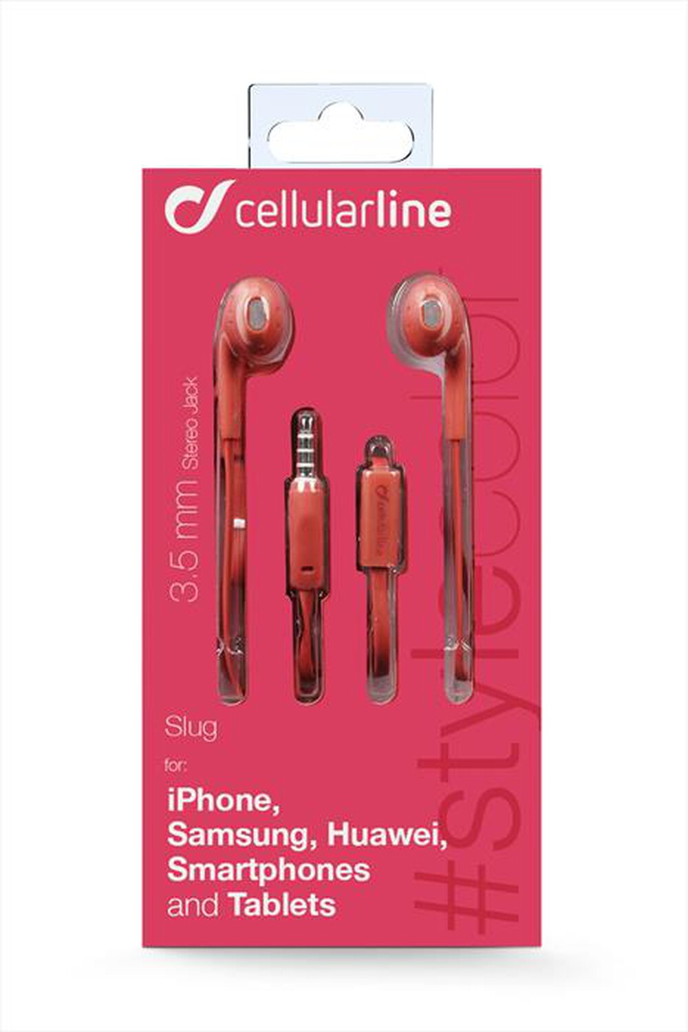 "CELLULARLINE - SLUGSMARTP Auricolari con filo-Rosa"