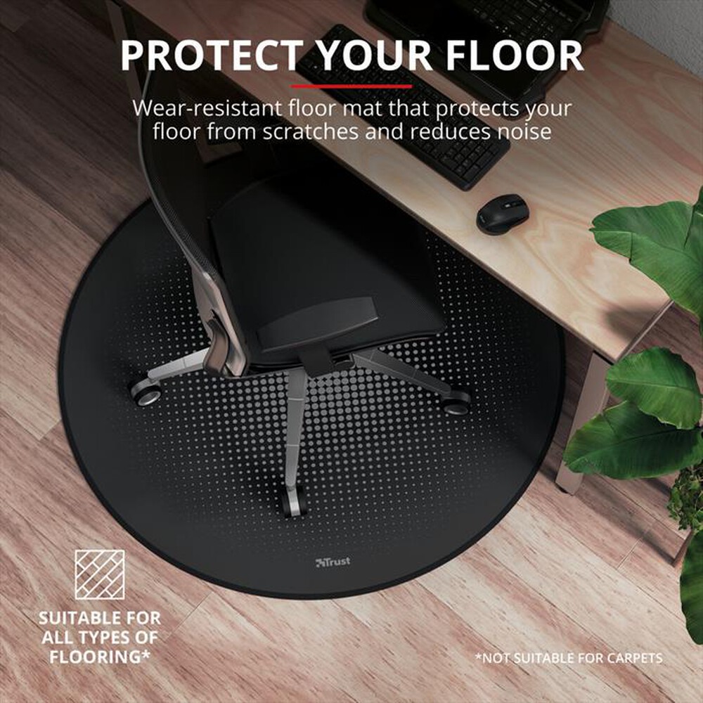 "TRUST - MIKA ROUND FLOOR MAT-Black"