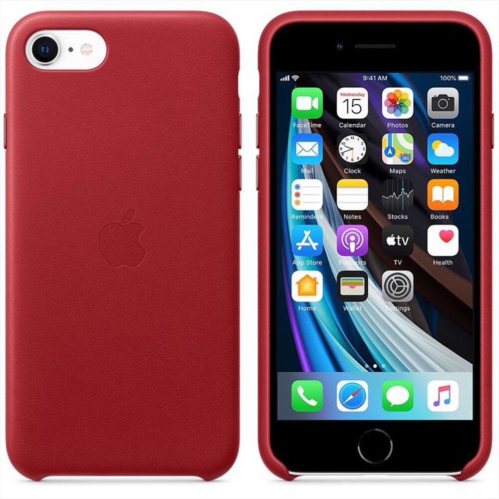 "APPLE - Custodia in pelle per iPhone SE 2020-Rosso"