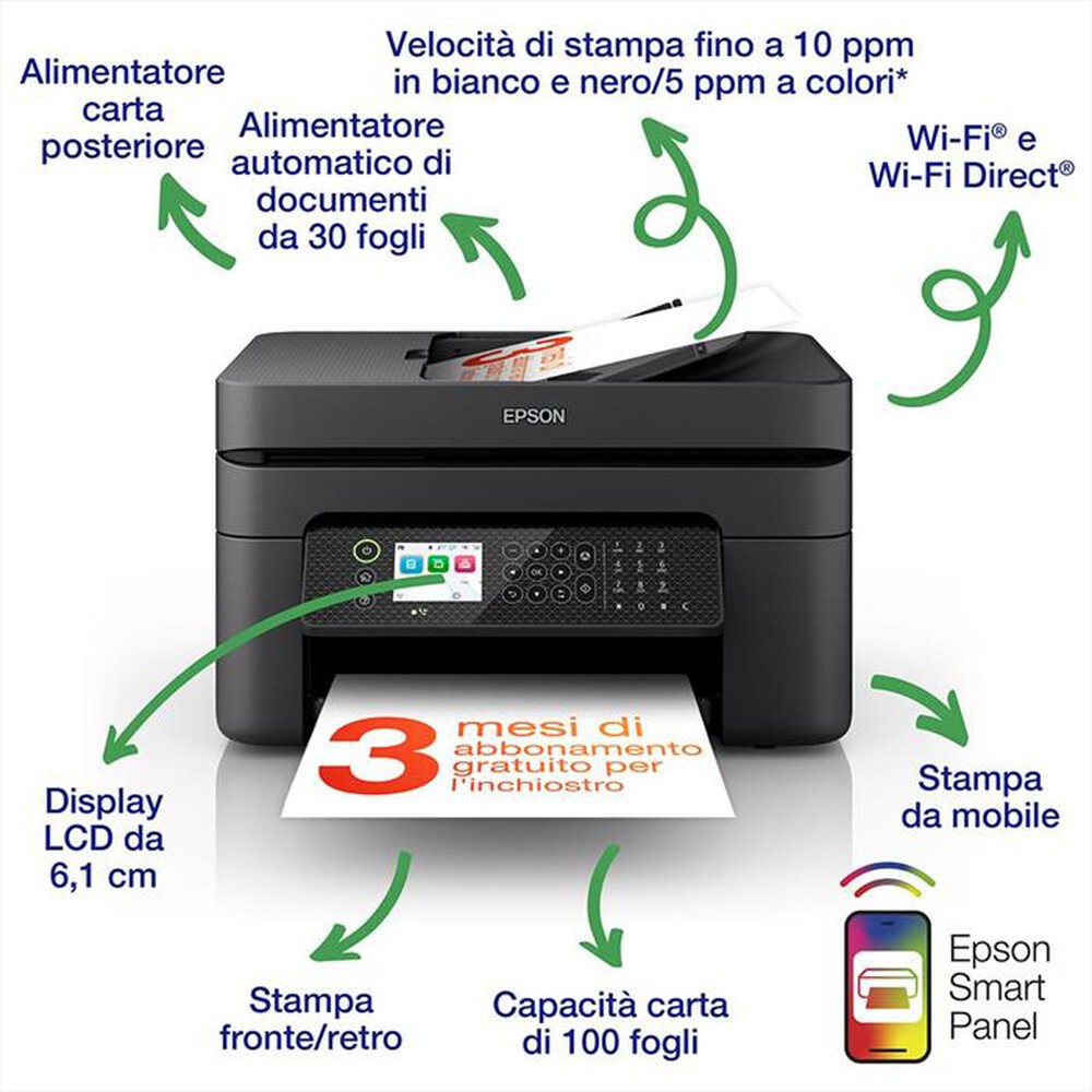 "EPSON - Multifunzione WORKFORCE WF-2950DWF"