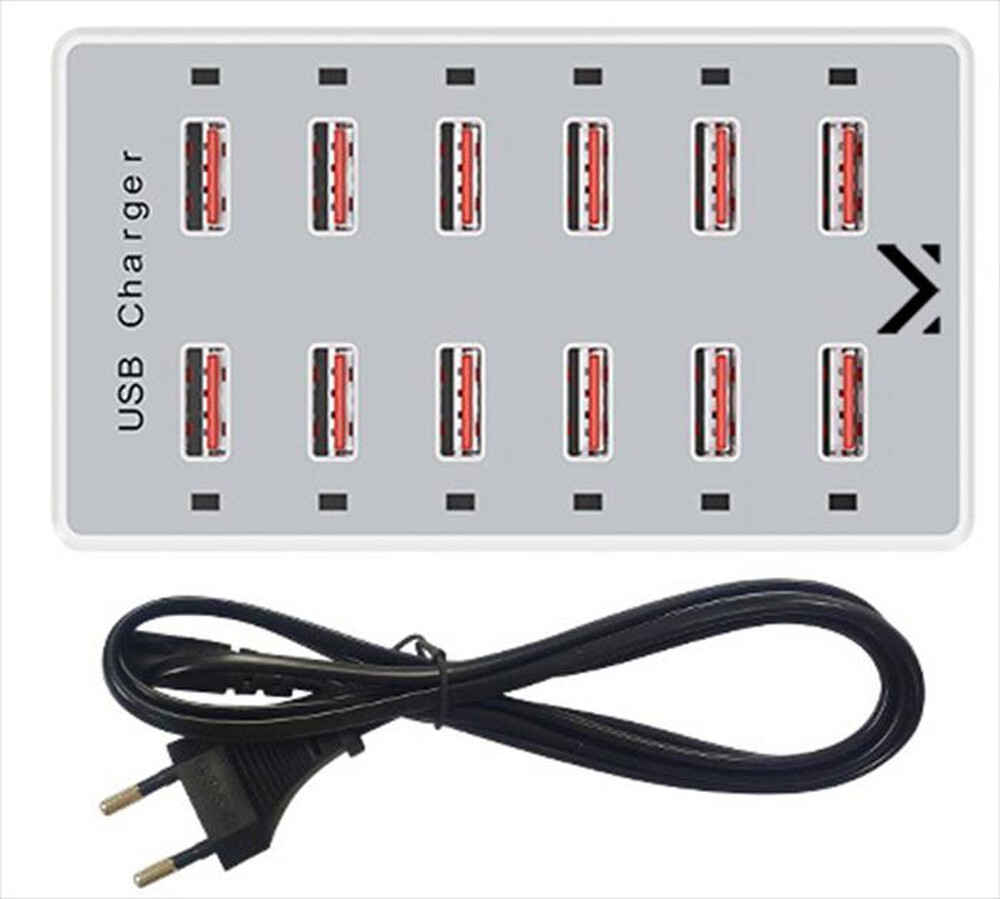"MAJESTIC - Caricatore USB a 12 porte AUSB 12-NERO"