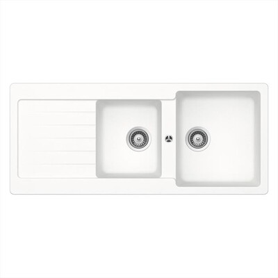 GLEM GAS - Lavello 2 vasche GLU162WH-Bianco Opaco