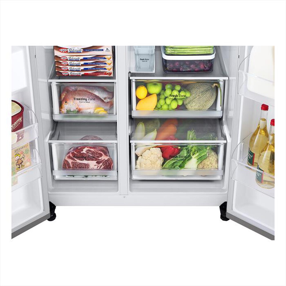 "LG - Frigorifero side by side GSLV71PZTM Classe F-Inox Premium"