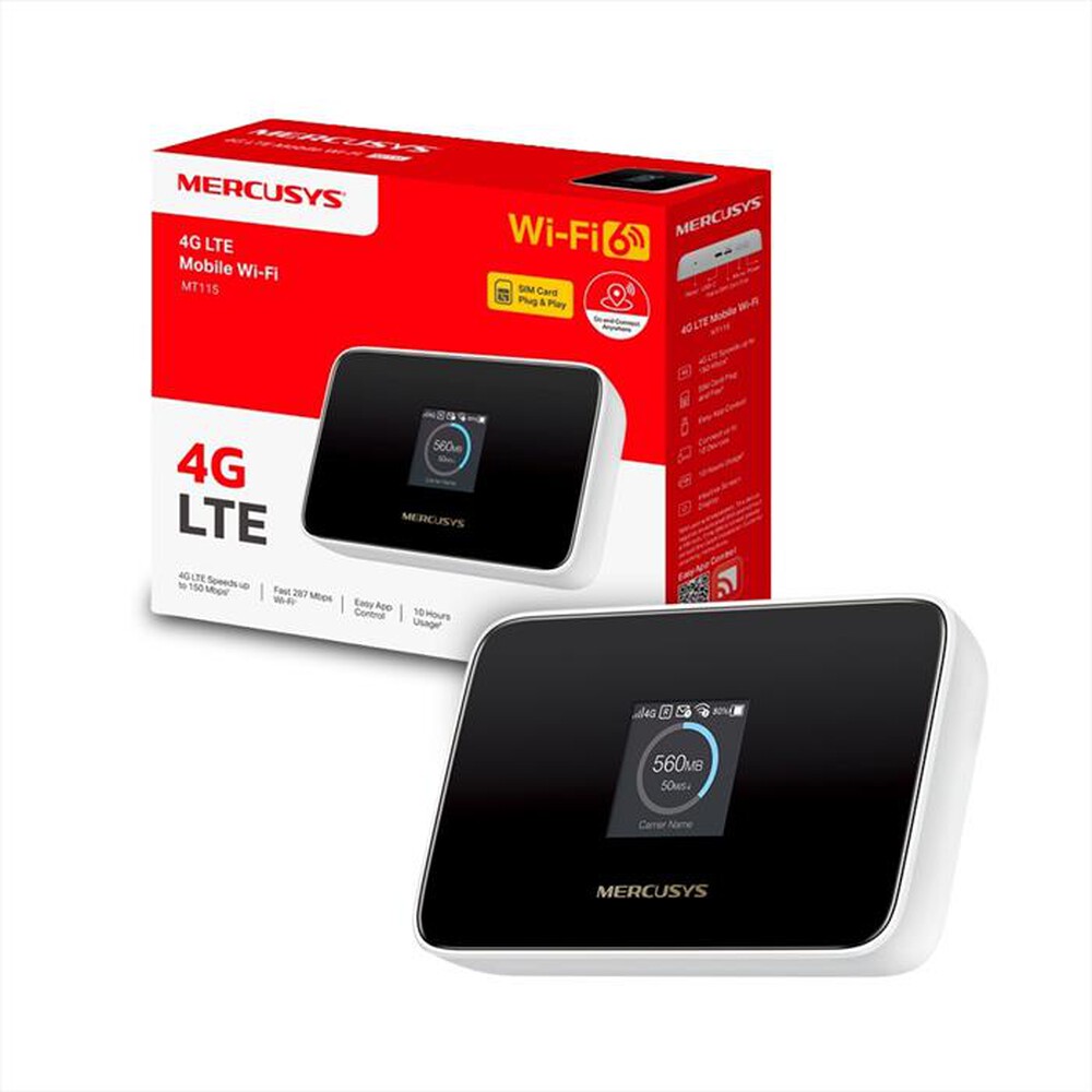 Immagine del prodotto MERCUSYS - Hotspot 4G LTE fino a 150Mbps e Wi-Fi-Nero