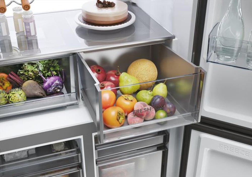 Immagine del prodotto HAIER - Frigorifero 4 porte HCR79F19ENMM Classe E 646 lt-Platino, Acciaio inossidabile