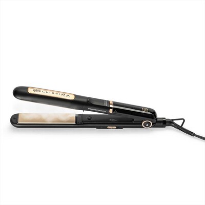 IMETEC - PIASTRA PER CAPELLI A VAPORE STEAM CERAMIC&KERATIN-Nero, Oro