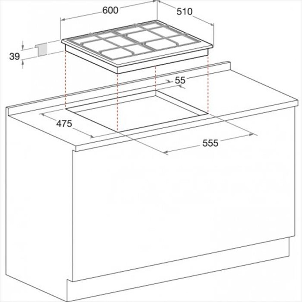 "HOTPOINT ARISTON - Piano cottura a gas PCN 642 /HA(BK) 4 fuochi"