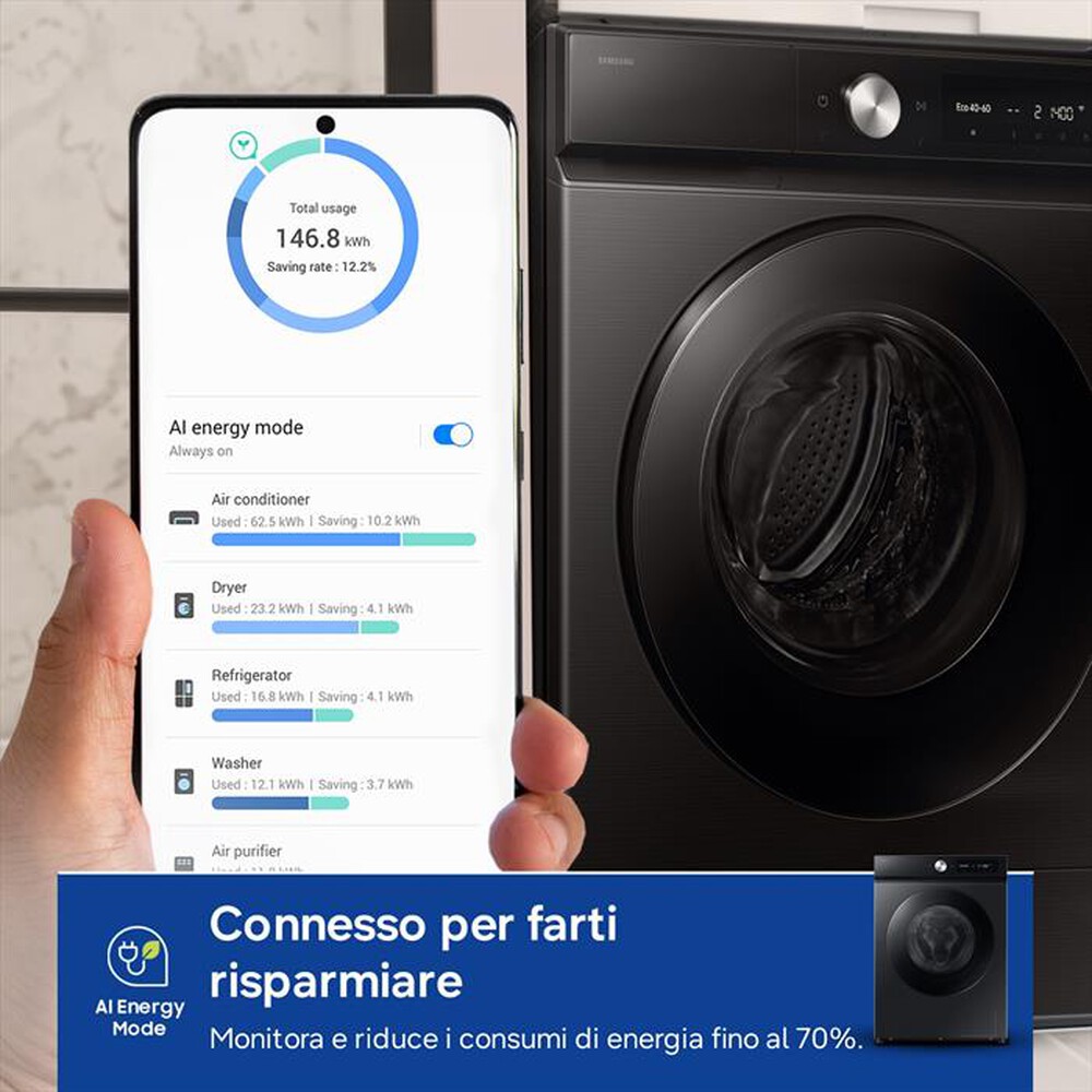 Immagine del prodotto SAMSUNG - Lavatrice WW11DB7B94GBU3 11 Kg Classe A-NERO