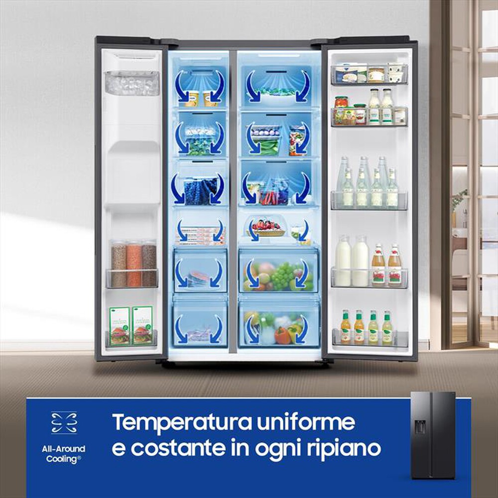 Immagine del prodotto SAMSUNG - Frigorifero side by side RS70F64KEFEF Classe E-Antracite