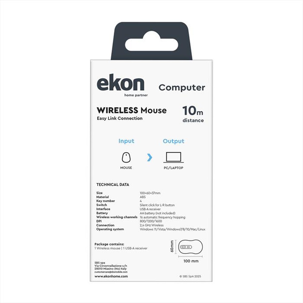 Immagine del prodotto SBS - ECITMOUSEBTW-Bianco