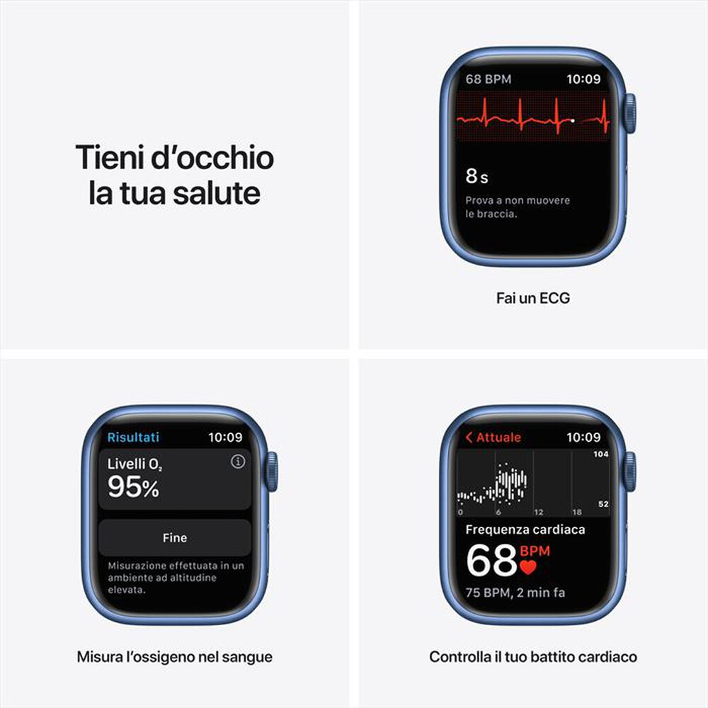 "APPLE - Apple Watch Series 7 GPS+Cellular 41mm Alluminio - Cinturino Sport Blu"