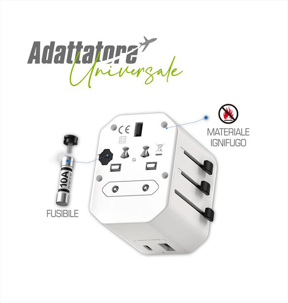"KARMA - Adattatore da viaggio CC 9600USB-Bianco"