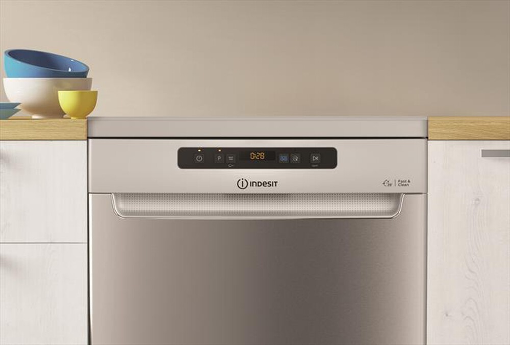 "INDESIT - Lavastoviglie DFO 3C23 A X Classe E 14 coperti-Stainless steel"
