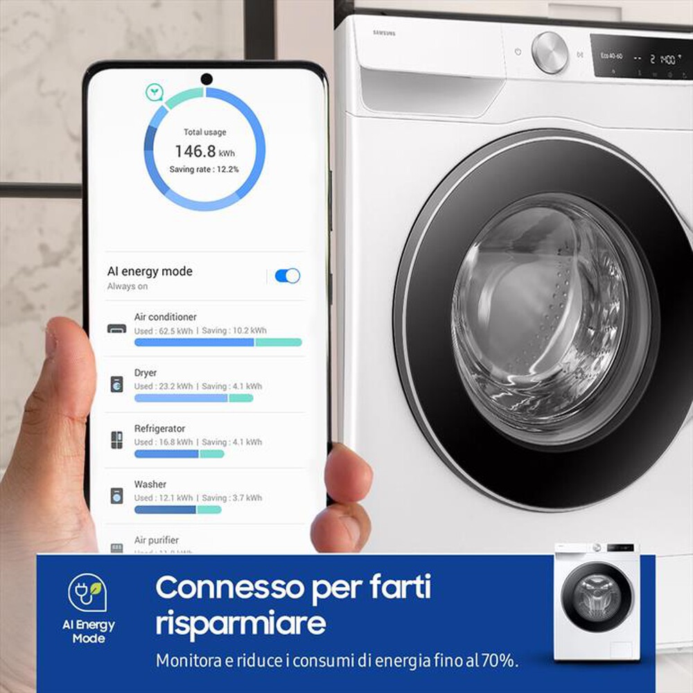 Immagine del prodotto SAMSUNG - Lavatrice WW90DG6U25LEU3 9 Kg Classe A-bianco
