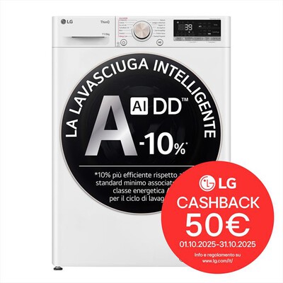 LG - Lavasciuga AI DD D4R7011TSWG 11/6 Kg Classe A-Bianca
