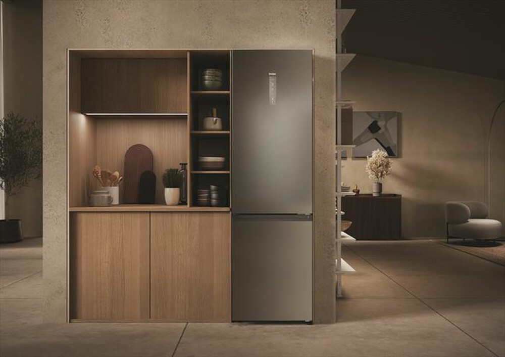 "HAIER - Frigorifero combinato HDPW3620CNPK Classe C 406 lt-Acciaio inossidabile"