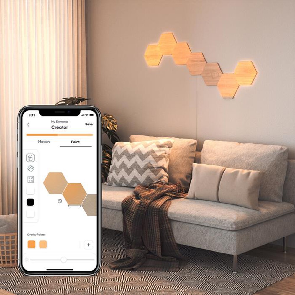 "NANOLEAF - ELEMENT WOOD - 7 ESAGONI LUMINOSI-WOOD"