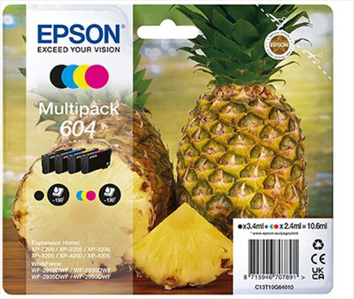 EPSON - Cartuccia INK SERIE ANANAS MULTIPACK 604 STD-NERO/CIANO/MAGENTA/GIALLO