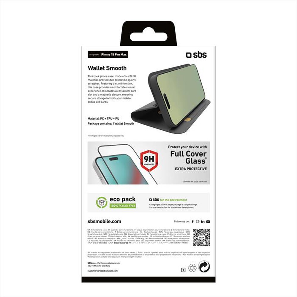 "SBS - Custodia a libro TEBKLITEIP1567PK-Nero"