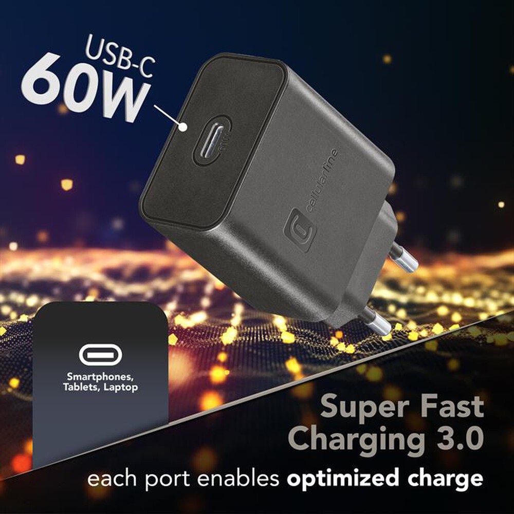 Immagine del prodotto CELLULARLINE - KIT CARICABATTERIE SAMSUNG 60W USB-C-Nero