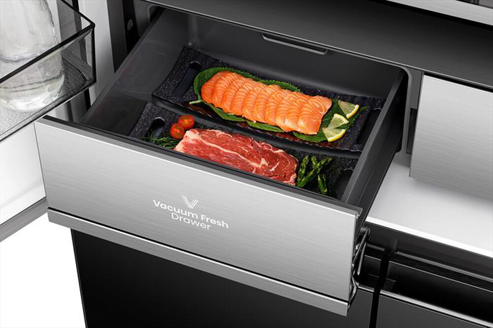 "HISENSE - Frigorifero 4 porte RQ768N4GBE Classe E 591 lt-Black Glass"