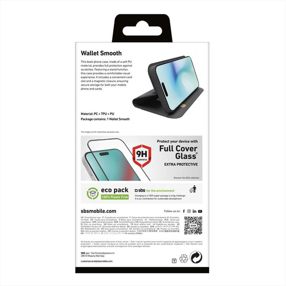 "SBS - Cover Wallet iPhone 16 Pro TEWALIP1661PK-Nero"