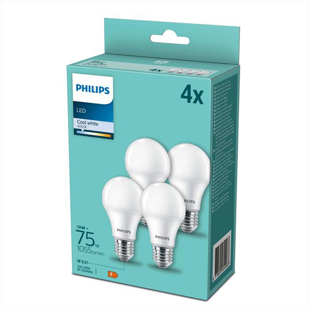 "PHILIPS - Lampada a LED GOCCIA 75W E27 400K 4PZ-White"